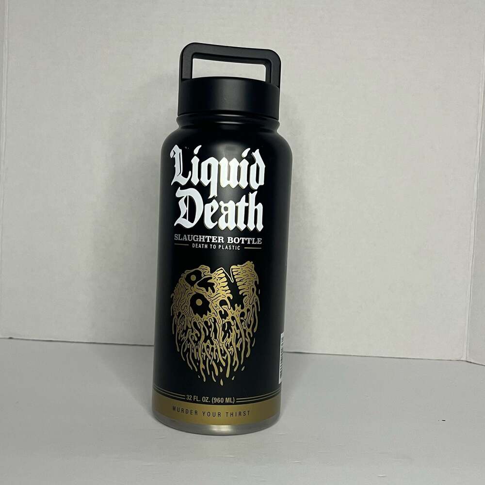 Liquid Death Reusable Slaughter Bottle Stainless Steel Water Bottle, 32 oz